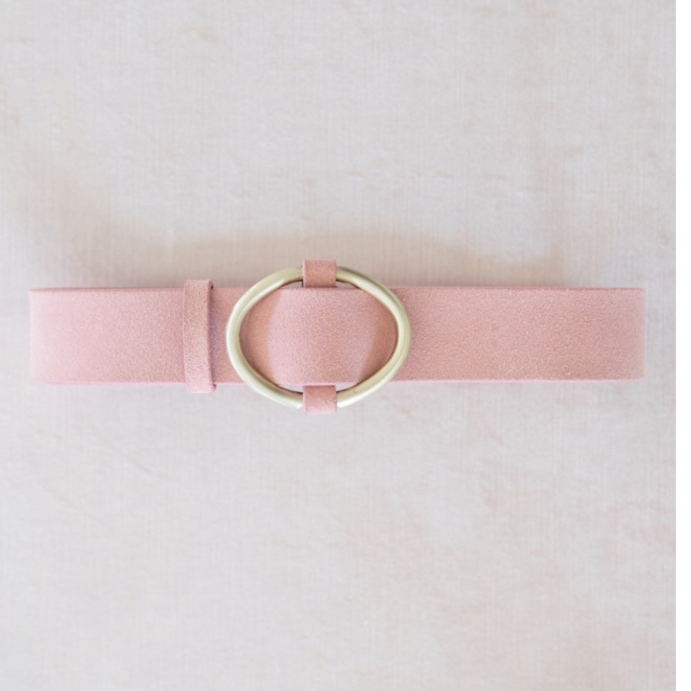 Rachel Parcell pink suede belt
